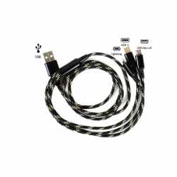Câble USB tressé 3 en 1 - Charge rapide