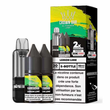 Cartouche Cubic 30k 20ml (1pcs) + E-liquides 20mg 10ml (2pcs) - Crown Bar by Al Fakher